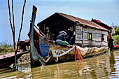 From Siem Reap to Battambang - boat trip along the river Stung Sangker, houseboat